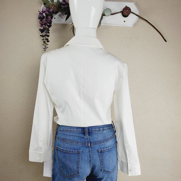 Lafayette 148 New York Long Sleeves Button Up Women Casual Classic White Top - Picture 13 of 13